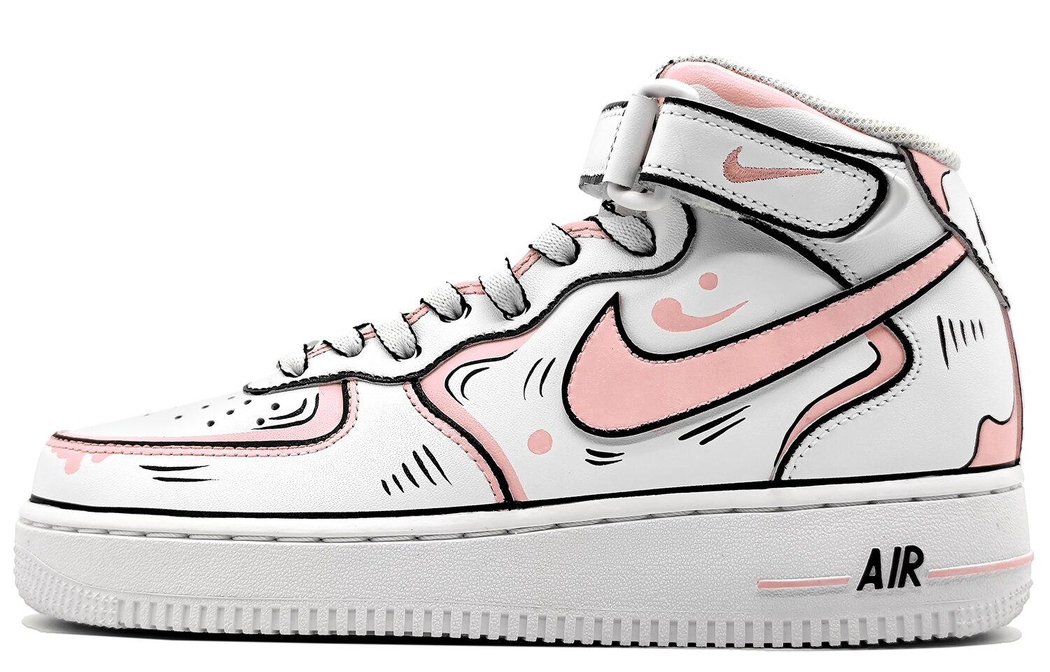 

Кроссовки Nike Air Force 1 Skateboard Shoes Men Mid-Top Pink White/Black