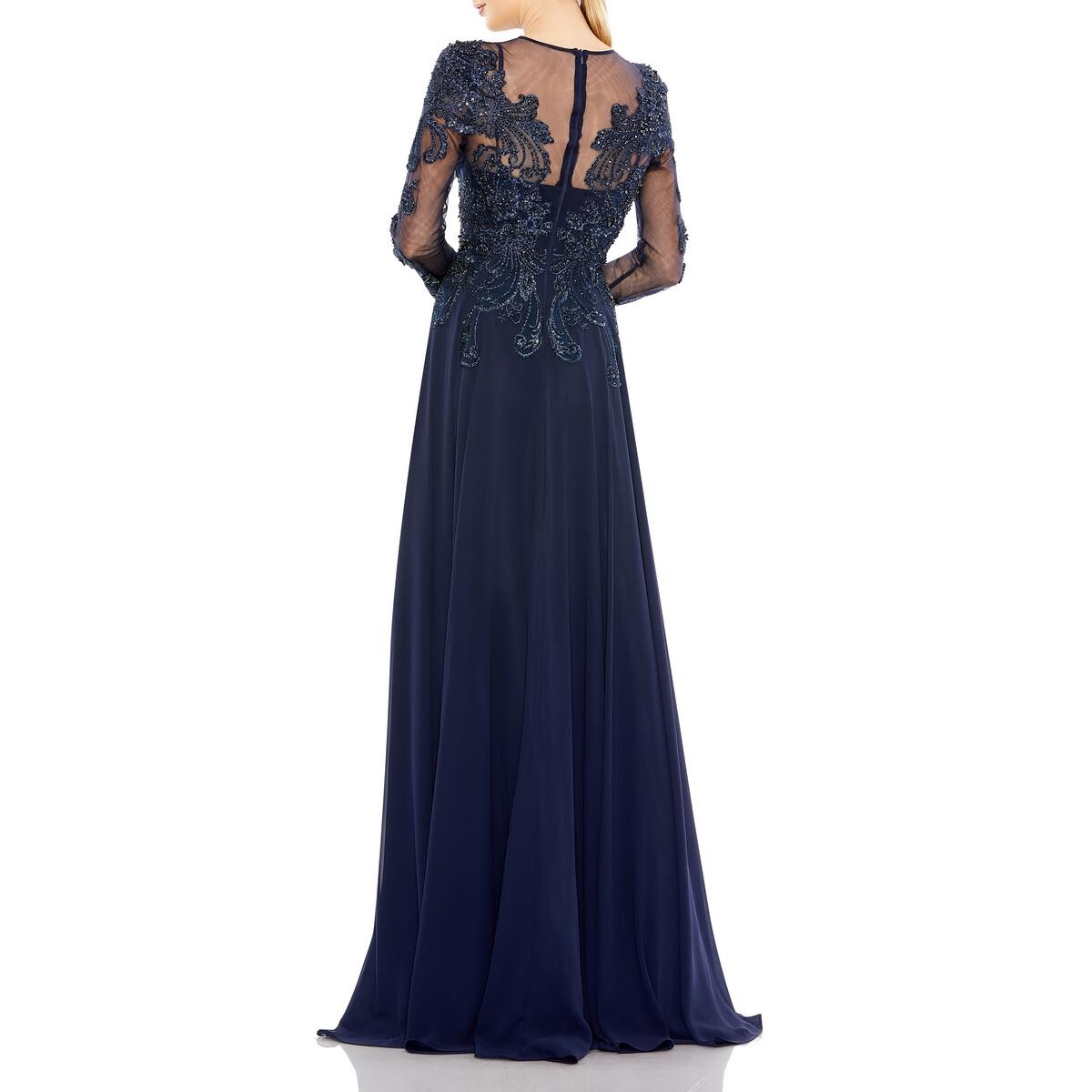 

Женское вечернее платье с вышивкой и украшением Mac Duggal, цвет Midnight