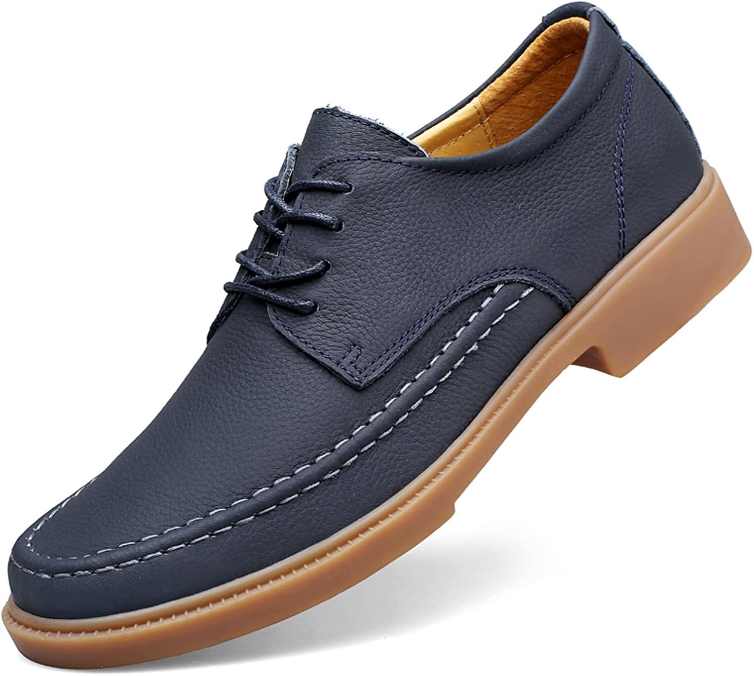 

Мужские туфли на шнуровке, повседневные оксфорды, деловые формальные удобные дерби на каждый день Xjitiger, темно-синий