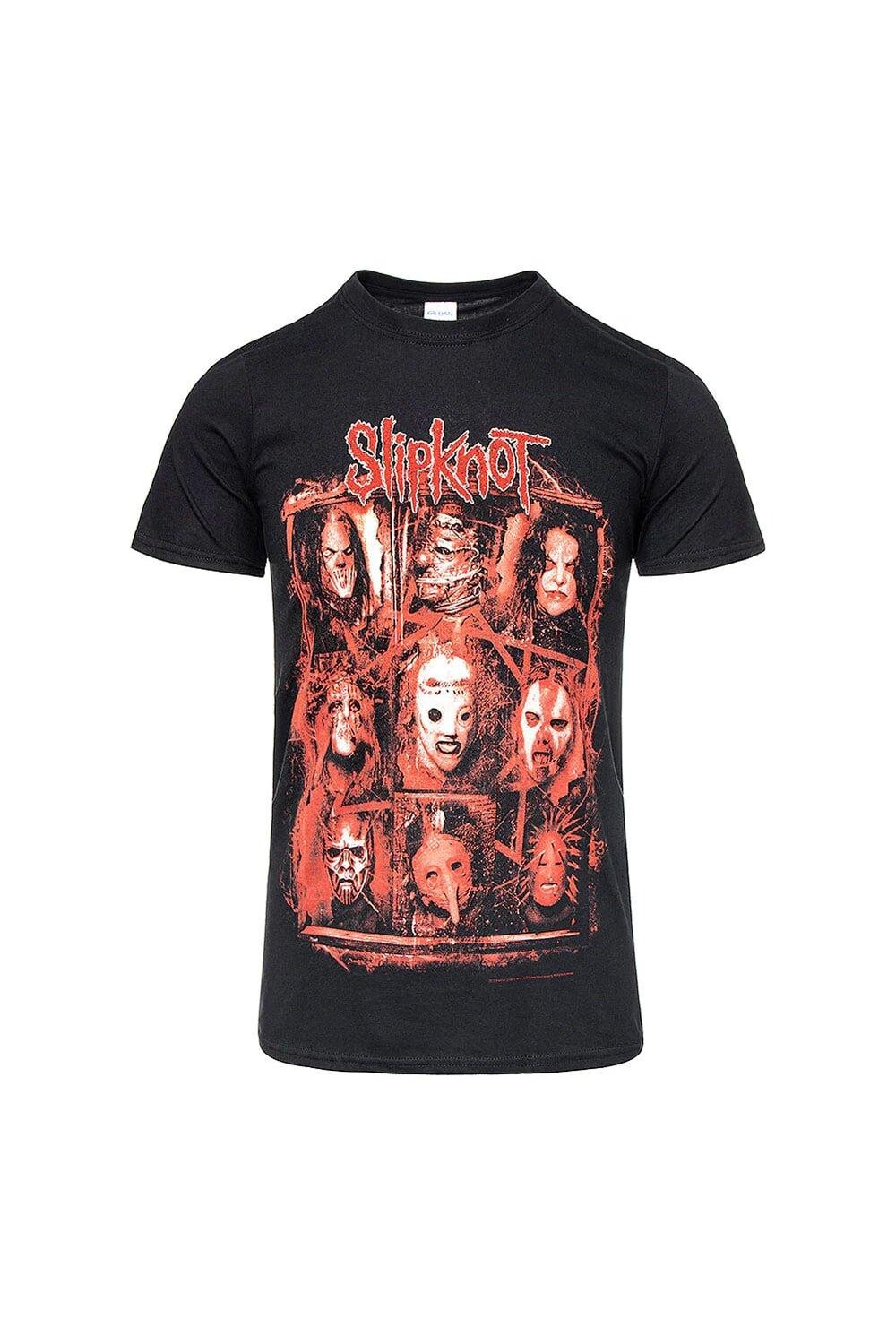 

Футболка с ржавым лицом Slipknot, черный