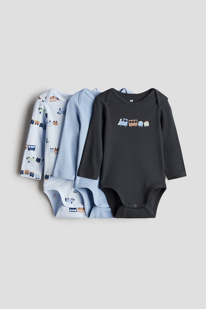 

Упаковка из 3 трикотажных боди с принтом H&M, мультиколор