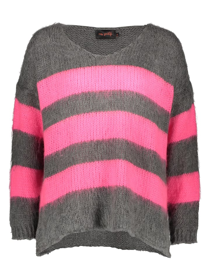 

Свитер Полоски темно-серого/розового цвета miss goodlife