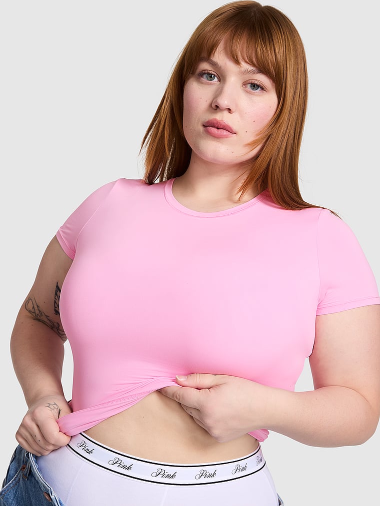 

Футболка с коротким рукавом из эластичной ткани Pink, pink lollipop, Розовый, Футболка с коротким рукавом из эластичной ткани Pink, pink lollipop