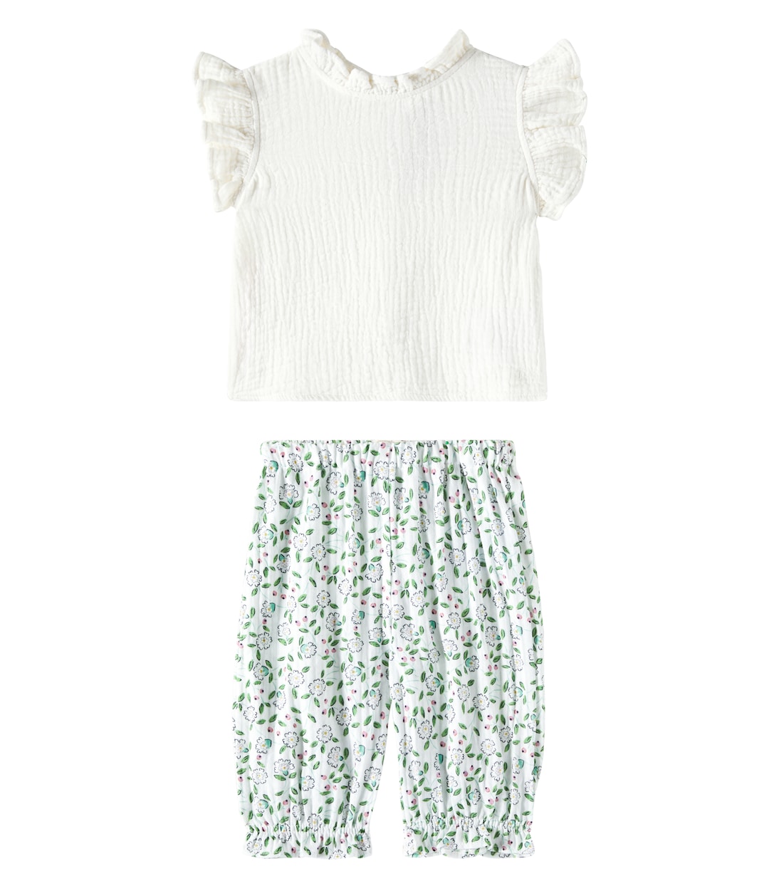 

Комплект из хлопкового топа и штанишек Baby Spyros Tanatos The New Society, Coconut_Jasmine Flowers Print