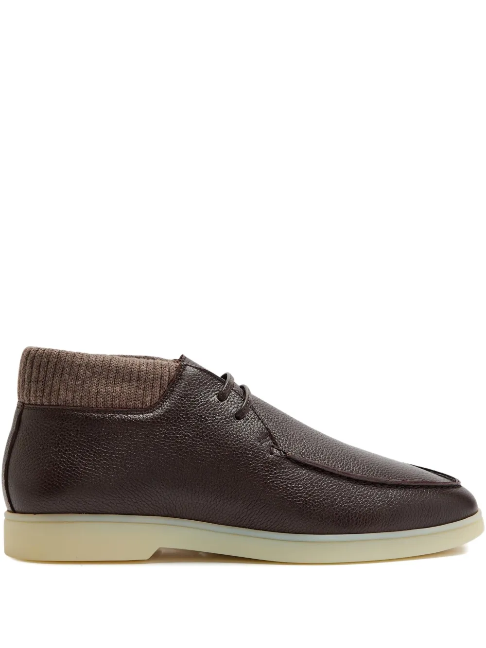 

Кожаные сапоги с вязаными манжетами Aurélien, коричневый