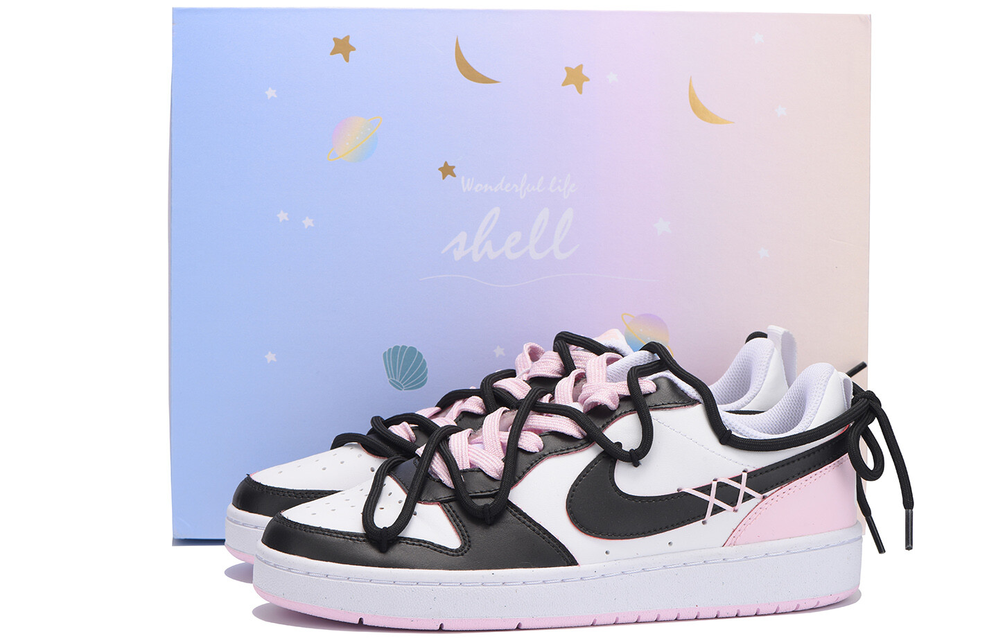 

Кроссовки Nike Court Borough Skateboarding Shoes Women's Low-top Black, цвет Cherry Blossom Pink