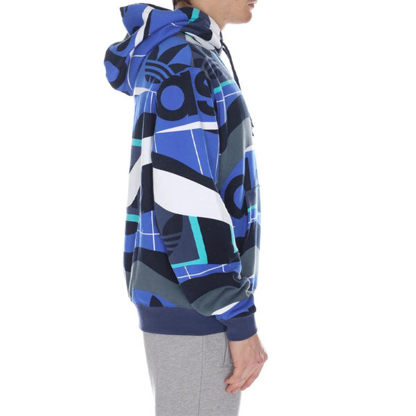 Толстовка adidas originals CATALOG AOP HDY Sports Blue, синий — фото 4