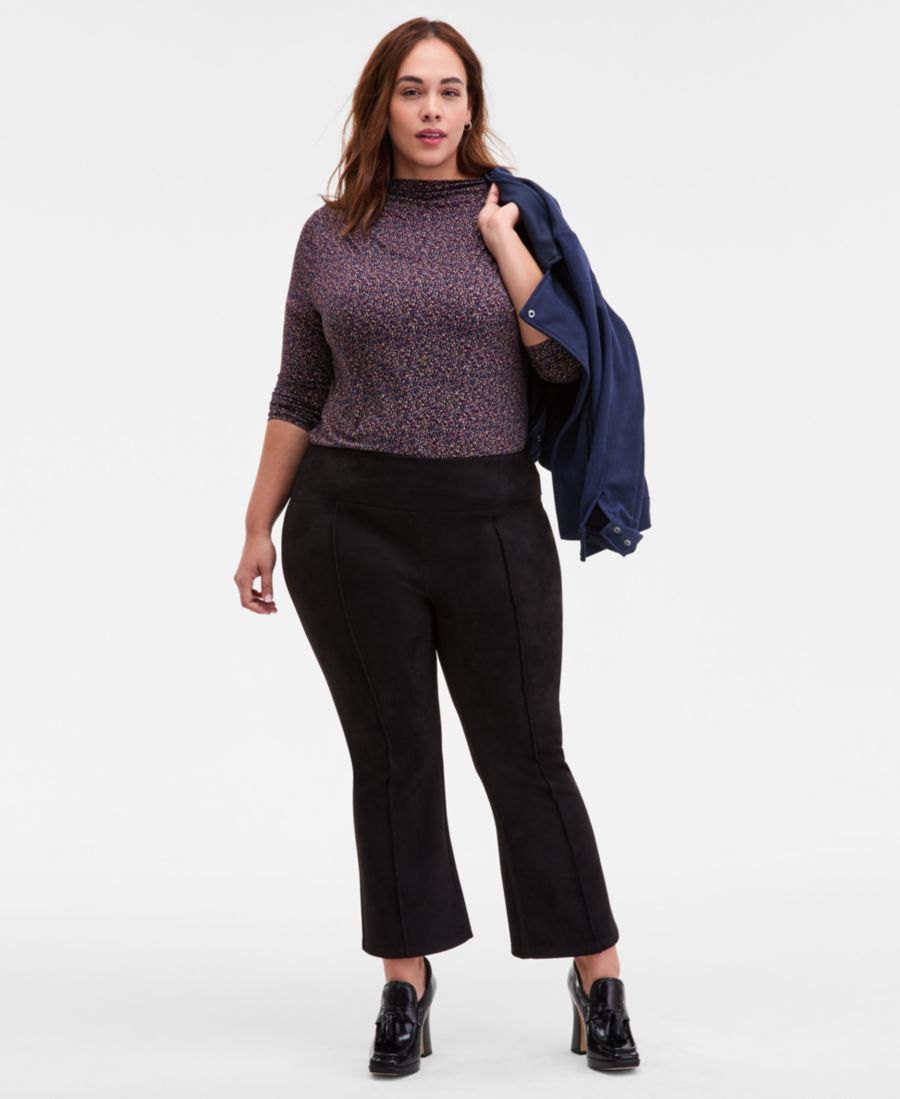 

Укороченные расклешенные брюки больших размеров Liverpool Los Angeles, Black