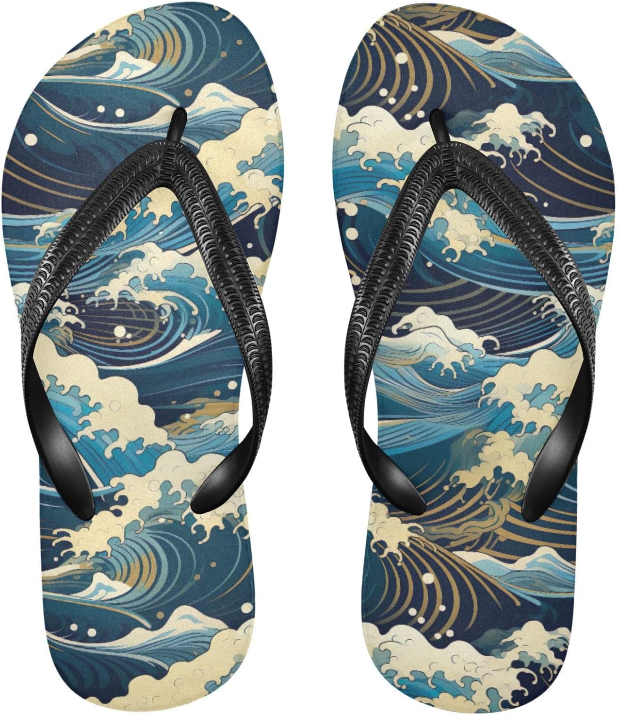 

Волны Голубое Море Вьетнамки Пляжный Душ Сланцы Резиновые Нескользящие Летние Тапочки Обувь для Женщин и Мужчин Sinestour