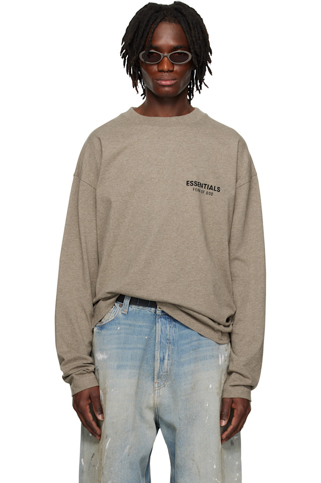 

Классическая футболка с длинным рукавом Fear Of God Essentials, цвет homestead heather