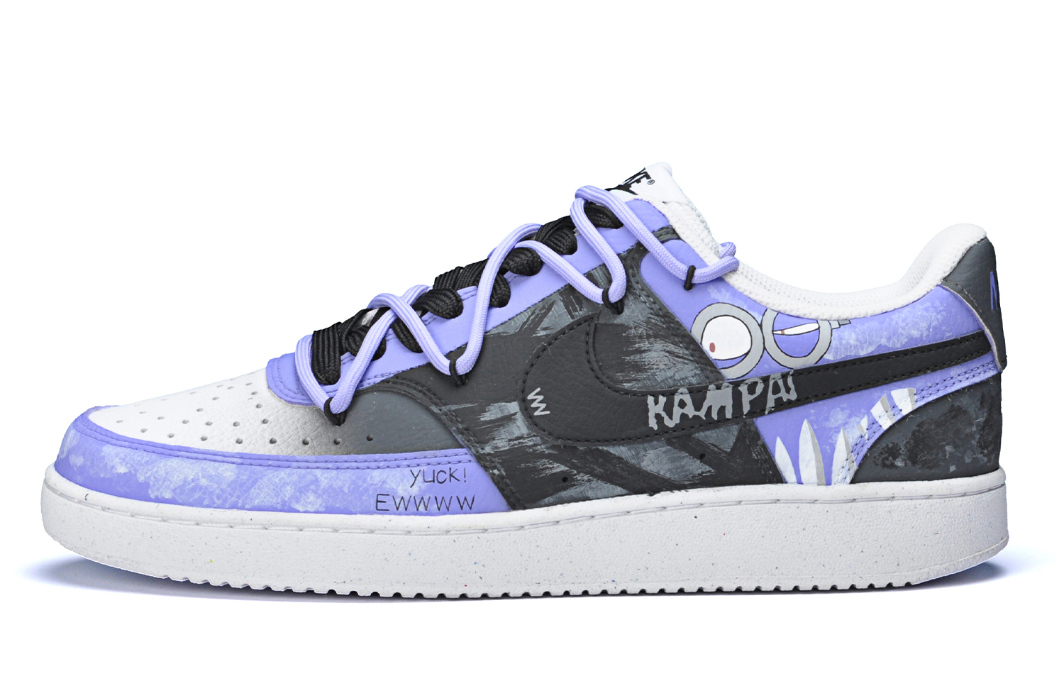 

Nike Court Vision Противоскользящие Кроссовки для Скейтбординга Мужские Черные с Фиолетовым