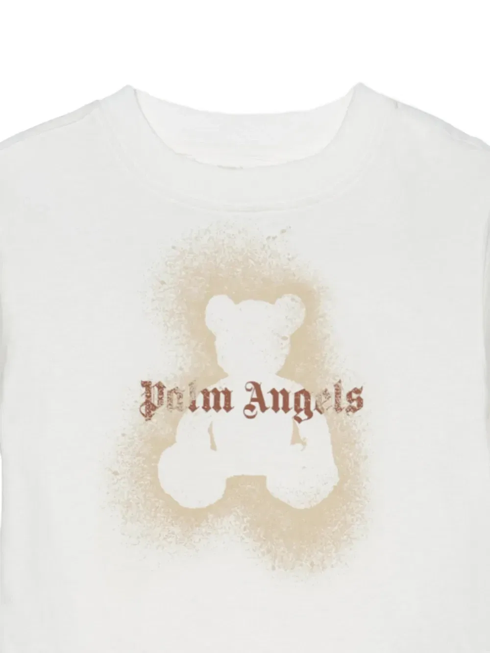 Футболка с графическим изображением медведя Palm Angels Kids, белый — фото 4