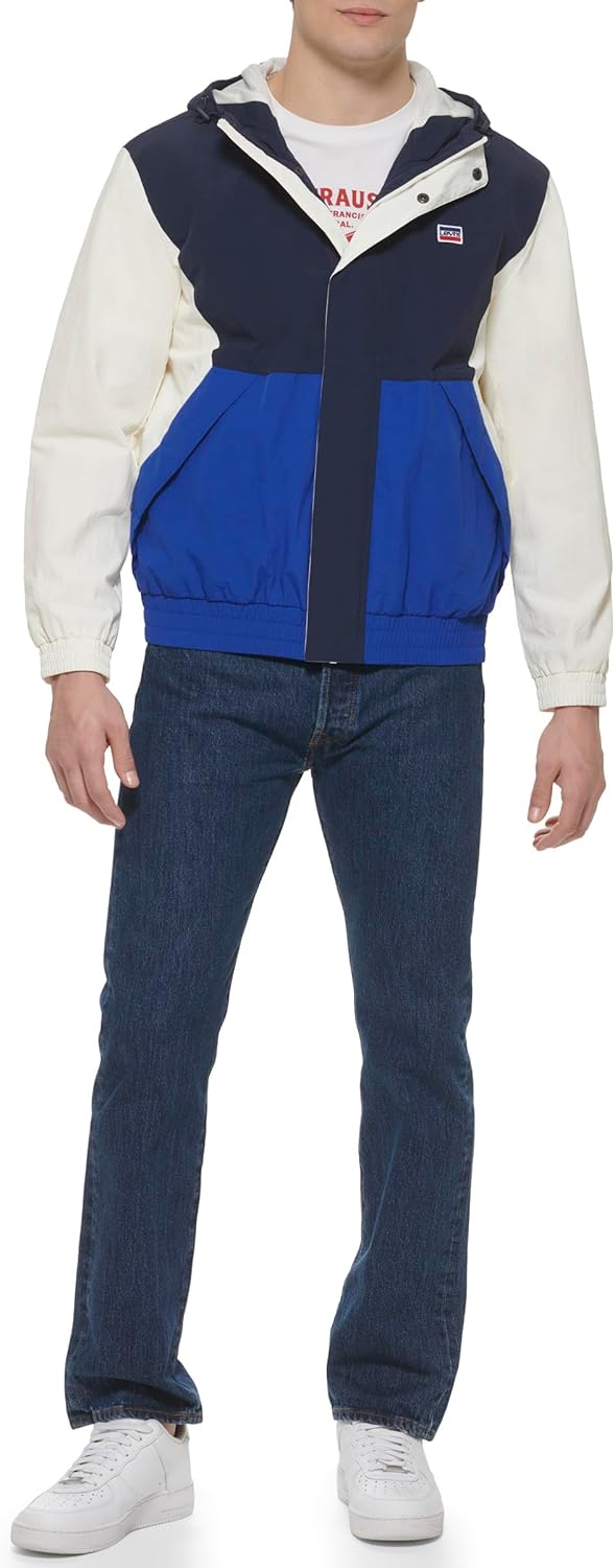 Levi's mens Мужская ретро-ветровка Levi's в цветных блоках, Royal Blue Color Block — фото 2