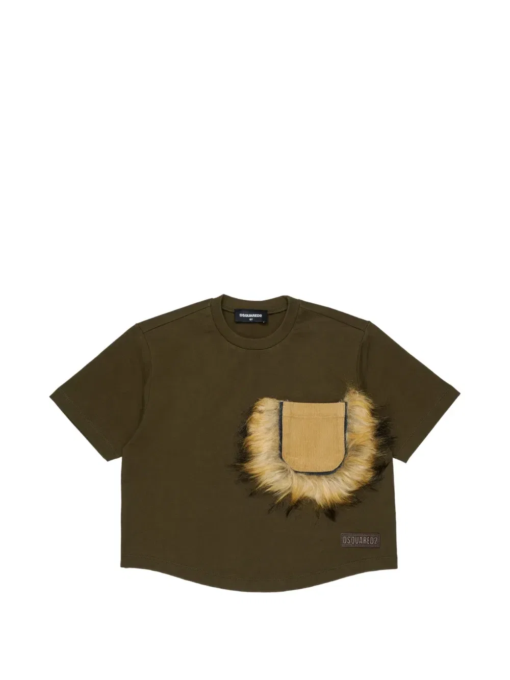 Футболка с вельветовым карманом DSQUARED2 KIDS, зеленый