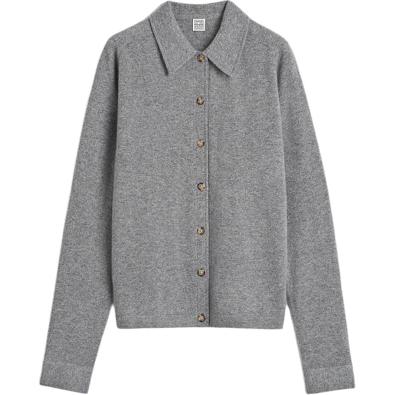 

Трикотажная рубашка на пуговицах Totême TOTEME, Heather Gray