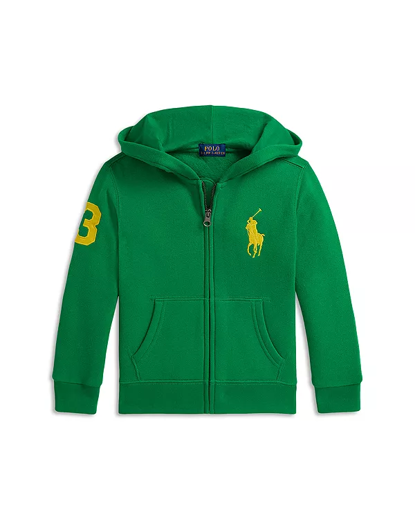 

Детская флисовая толстовка на молнии с изображением большого пони - для малышей. Ralph Lauren, зеленый