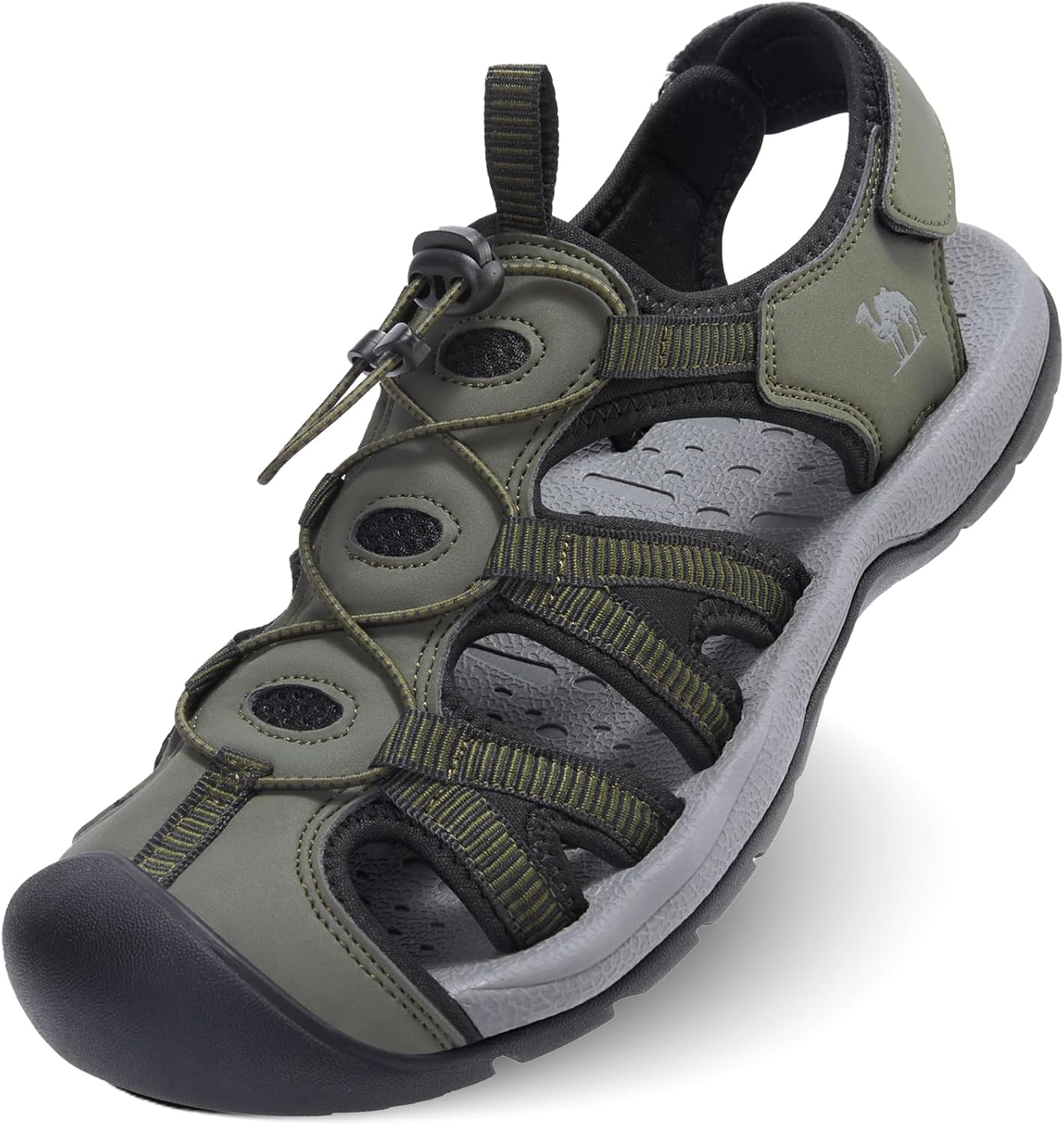 

Мужские походные сандалии CAMELSPORTS с закрытым носком, для улицы и пляжа, водонепроницаемые спортивные сандалии-рыбацкие тапочки, водная обувь, зеленый