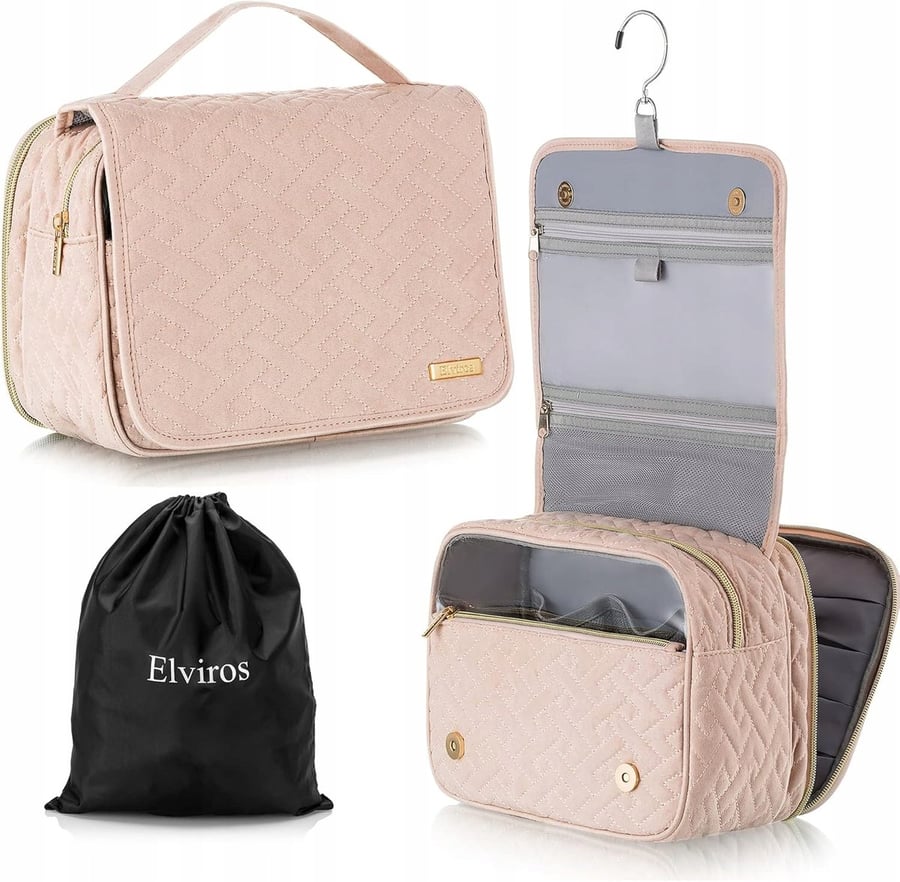 

Большая дорожная косметичка с крючком для подвешивания Elviros Pink Inna marka