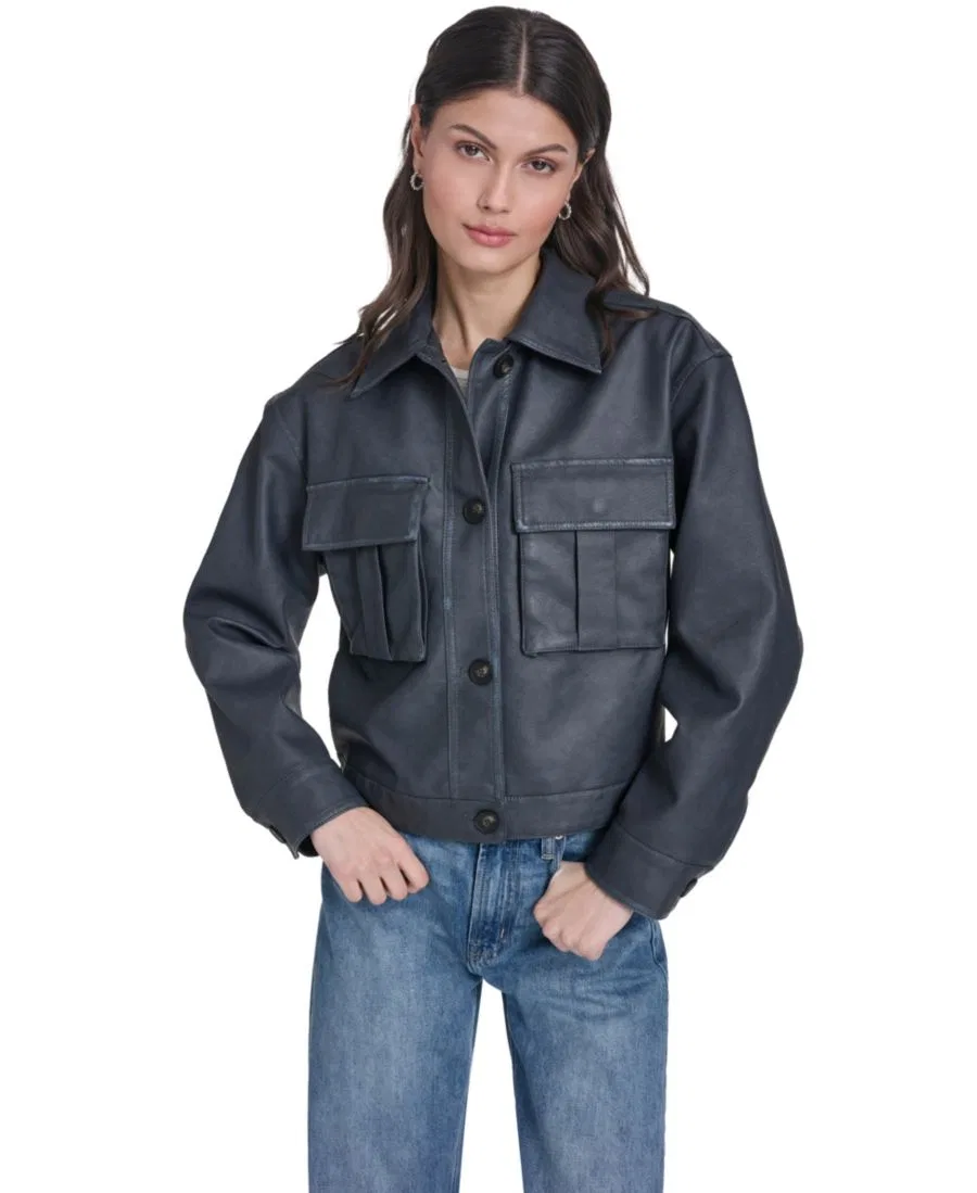 Женская куртка-рубашка из искусственной кожи с застежкой на пуговицы Levi's, Denim Mult