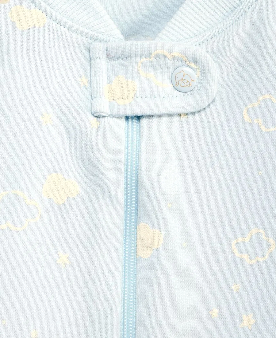 Детский комбинезон Everyday Baby Essentials для мальчиков с принтом «Облачные облака» и двусторонней молнией First Impressions, синий — фото 4