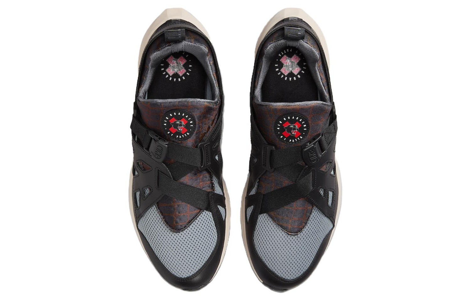 Кроссовки Nike Air Huarache для мужчин, Light Smoke Gray/Dark Obsidian/White/Bright Crimson — фото 4