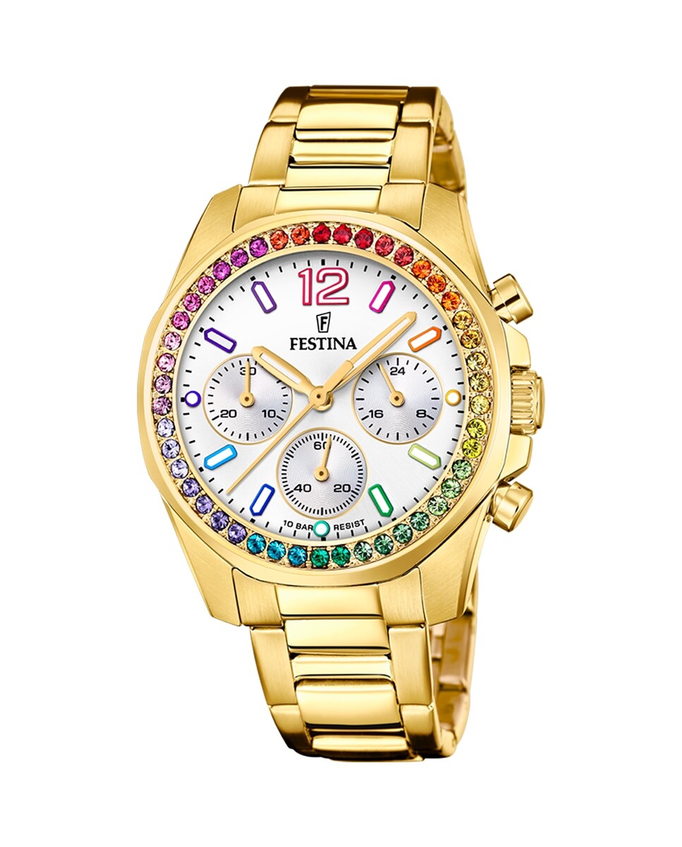 

F20609/2 Женские часы Boyfriend из золотой стали Festina, золотой