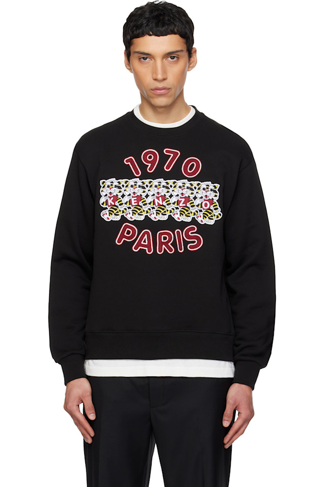 

Толстовка Kenzo Paris с вышивкой "Kenzo Wild Tiger", черный
