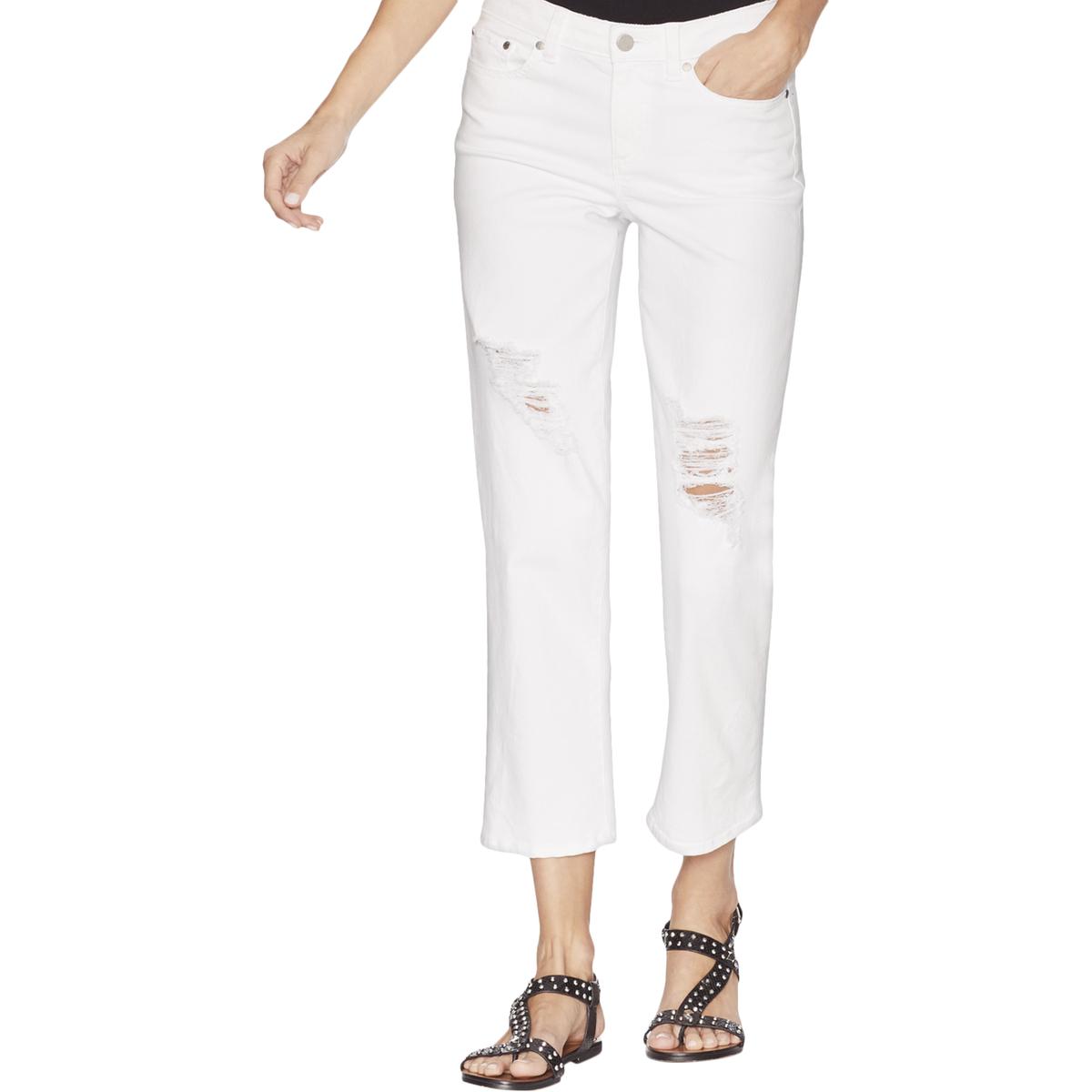 

Женские рваные укороченные прямые джинсы Vince Camuto, цвет ultra white
