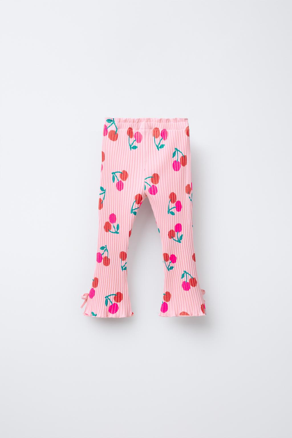 

Расклешенные леггинсы в рубчик с принтом ZARA, цвет Chalk pink