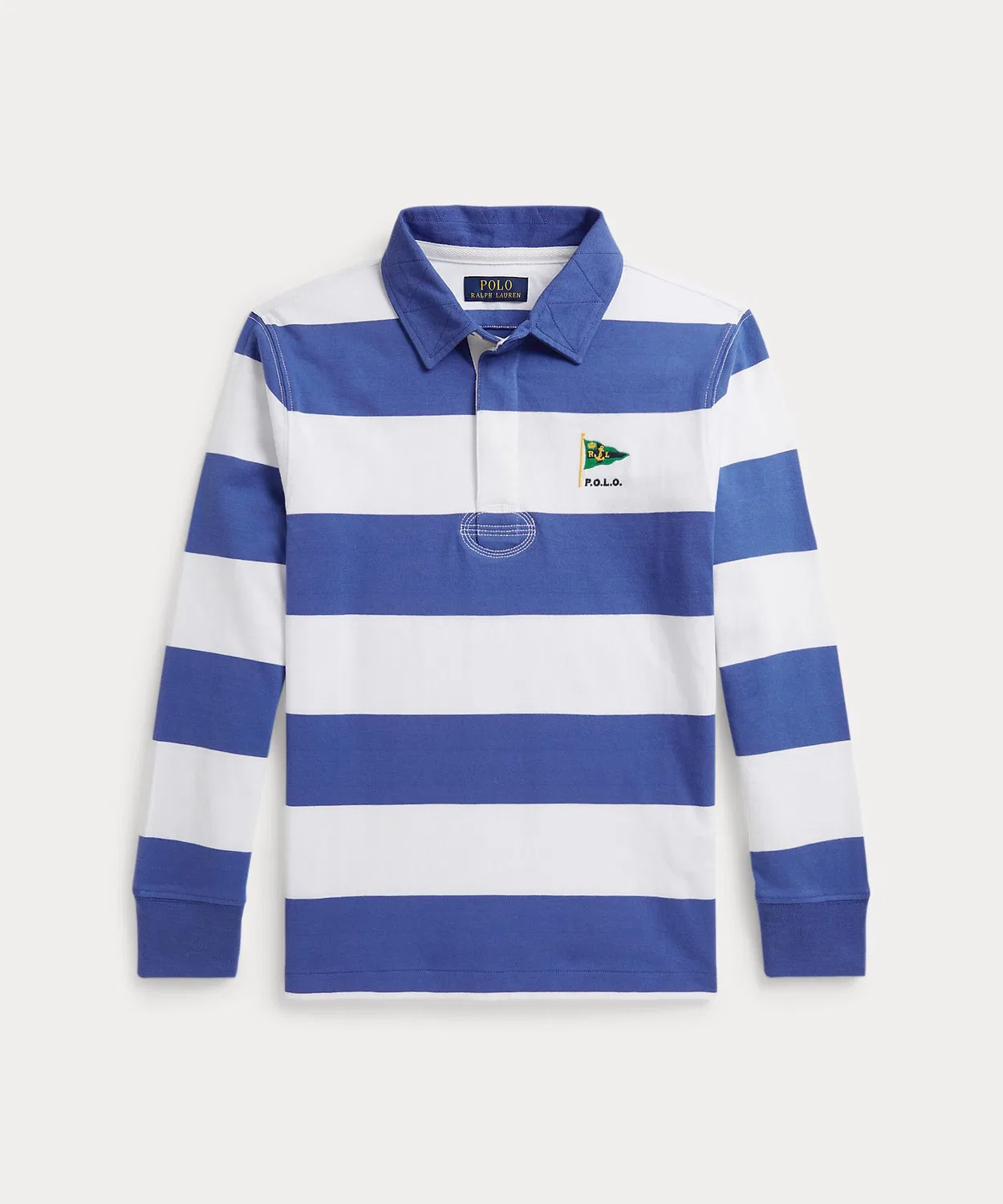 Рубашка-регби хлопковая Polo Ralph Lauren с полосками, белый