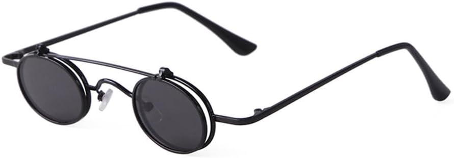 

Винтажные хип-хоп красные маленькие круглые солнцезащитные очки для женщин, забавные очки в стиле стимпанк, металлические овальные круглые солнцезащитные очки UV400 MTZJH, C1