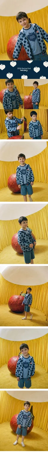 Детская ветровка Bubble Apple All Over с капюшоном тёмно-синего цвета от Belita&Boys — фото 2