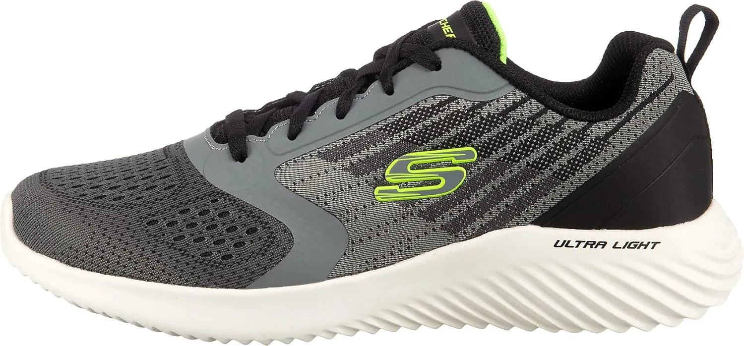 Мужские кроссовки Skechers Bounder Verkona, Charcoal Mesh Gray Synthetic Trim — фото 2
