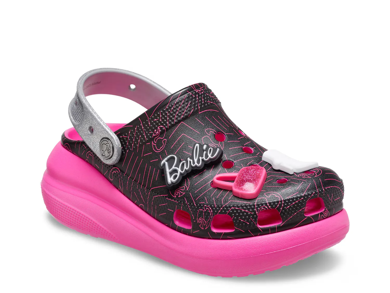 

Сабо Barbie Crush Platform Clog Crocs, розовый/черный