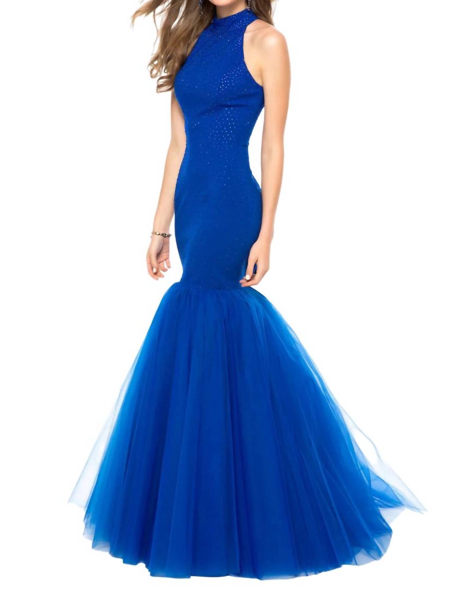 

Платье-русалка из джерси с бисером в королевском стиле Sherri Hill, цвет royal