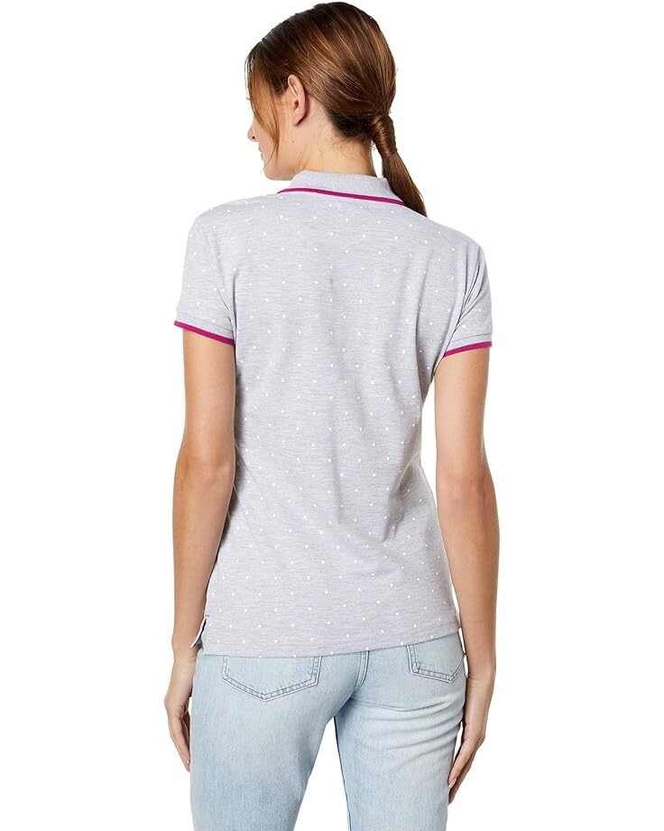 

Поло U.S. POLO ASSN. Dot Print Pique Polo Shirt, цвет Light Grey Heather