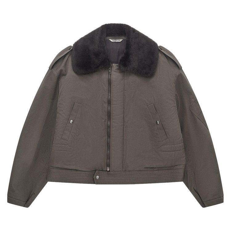 

Топ Auralee Washed Finx Cotton Gabardine Flight Blouson 'Deep Olive'