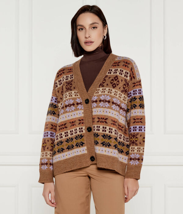 

Кардиган шерстяной Weekend Maxmara Relaxed Fit, коричневый