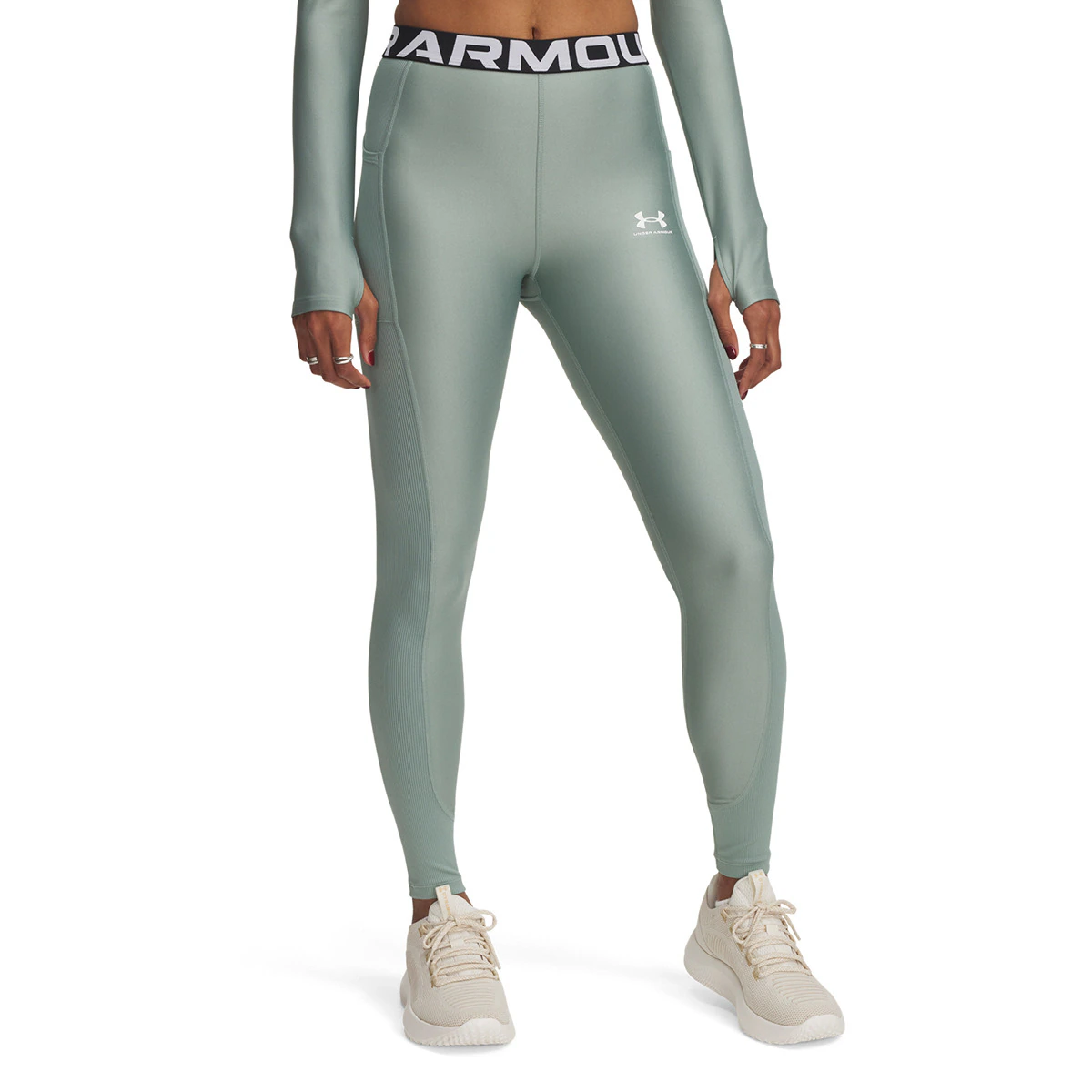 

Женские леггинсы HeatGear в рубчик под броней Under Armour, зеленый