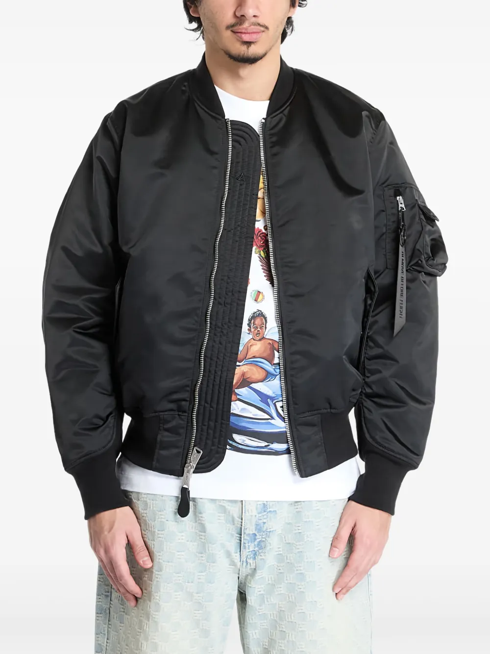 

Бомбер на молнии Alpha Industries, черный