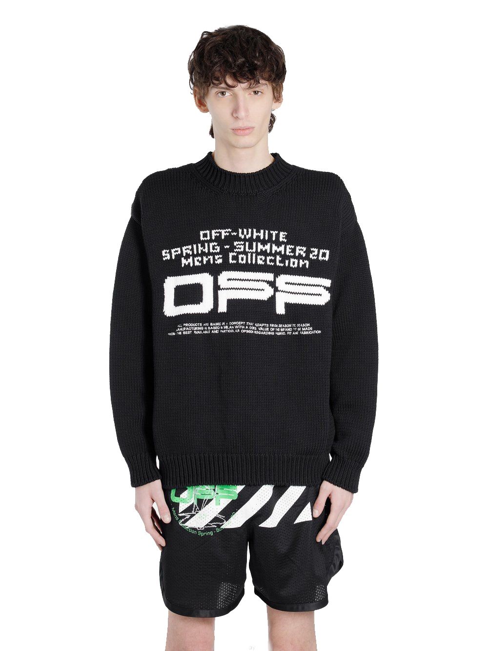 

Элегантный свитер с круглым вырезом и логотипом черного цвета Off-White
