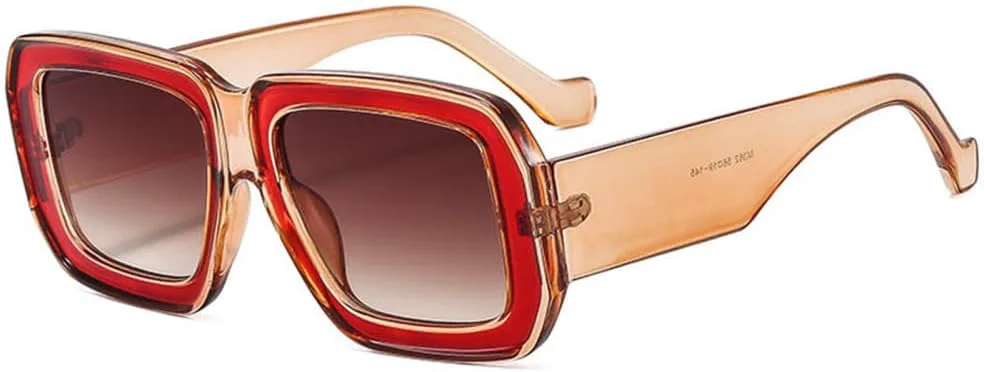 

Большие солнцезащитные очки в толстой оправе для женщин, ретро-очки, винтажные солнцезащитные очки с защитой от УФ-излучения UV400 generic, Champagne Tea