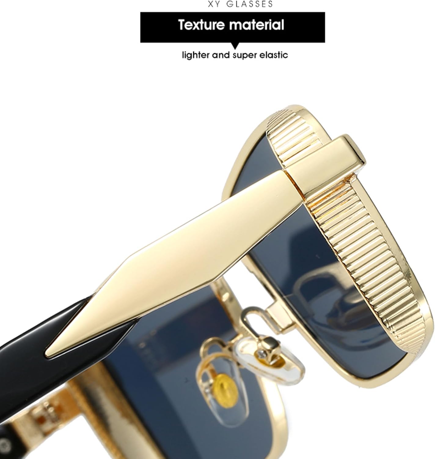 

bullabulling Модные квадратные солнцезащитные очки для женщин и мужчин, металлическая оправа, панк-стиль 70-х, очки для рыбалки и вождения, защита от УФ-излучения UV400, Black Black