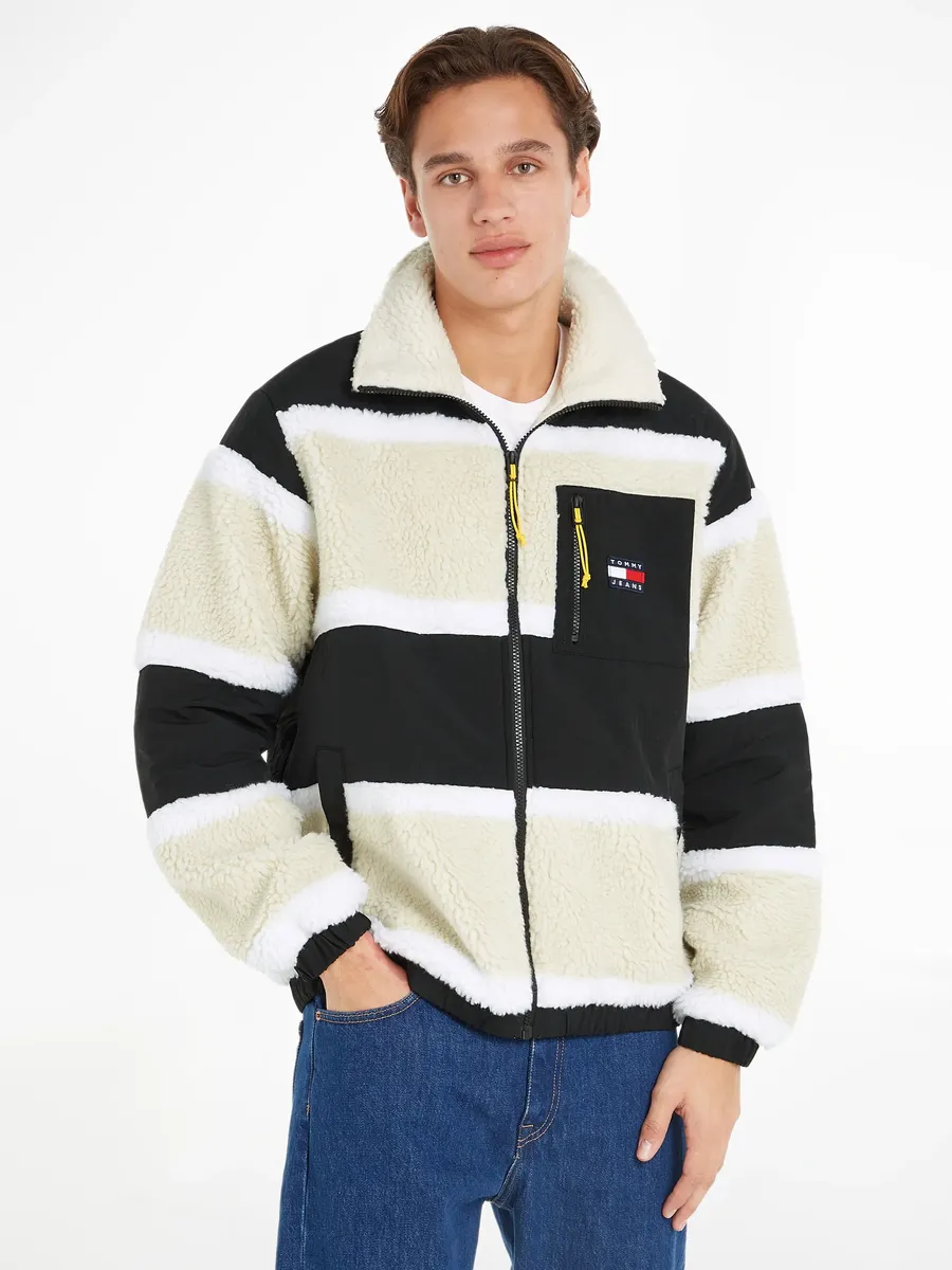 

Короткая куртка Tommy Jeans "TJM RLX STRIPE SHERPA JACKET", черный