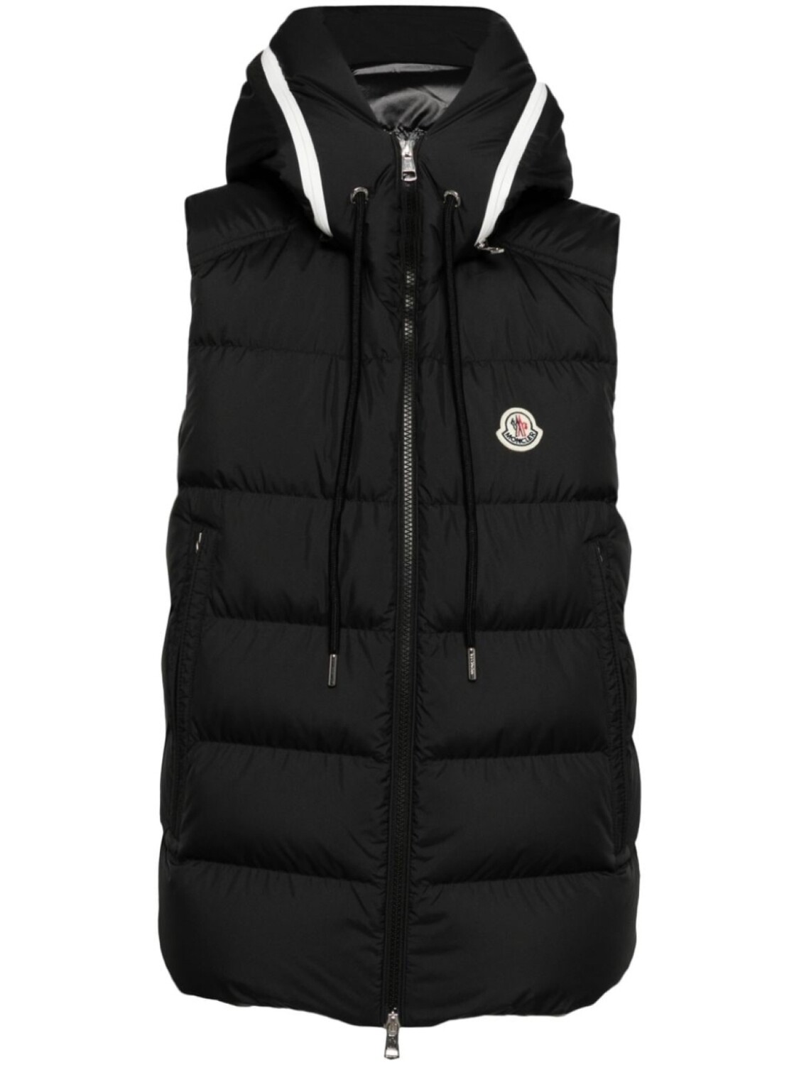 

Moncler жилет с нашивкой-логотипом, черный