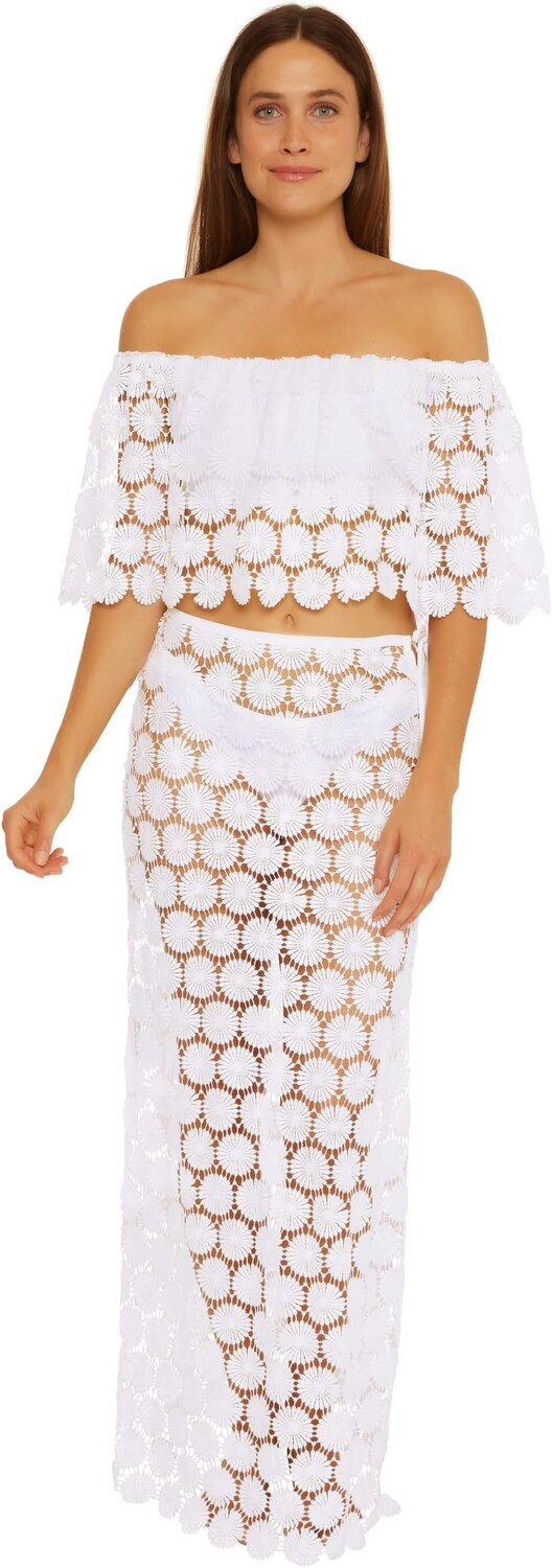 

Купальник Trina Turk Bardot Lace-Up Maxi Skirt, белый