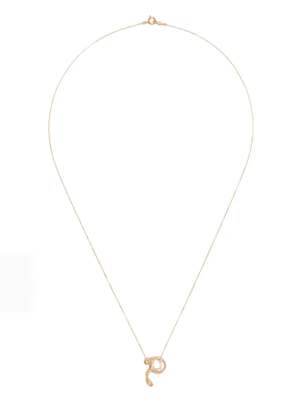 

Бриллиантовое колье из 18-каратного желтого золота с буквой P Charlotte Chesnais, золотой