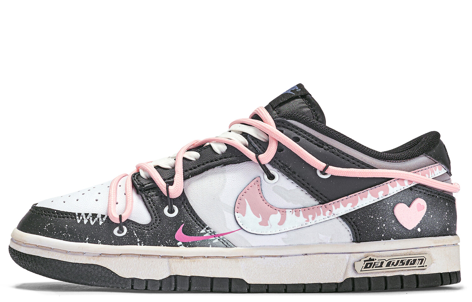 

Кроссовки Nike Dunk Skateboard Shoes Women's Low-Top Black White Pink