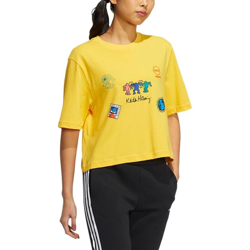 Укороченный топ Keith Haring X, женский, желтый Adidas Neo — фото 4