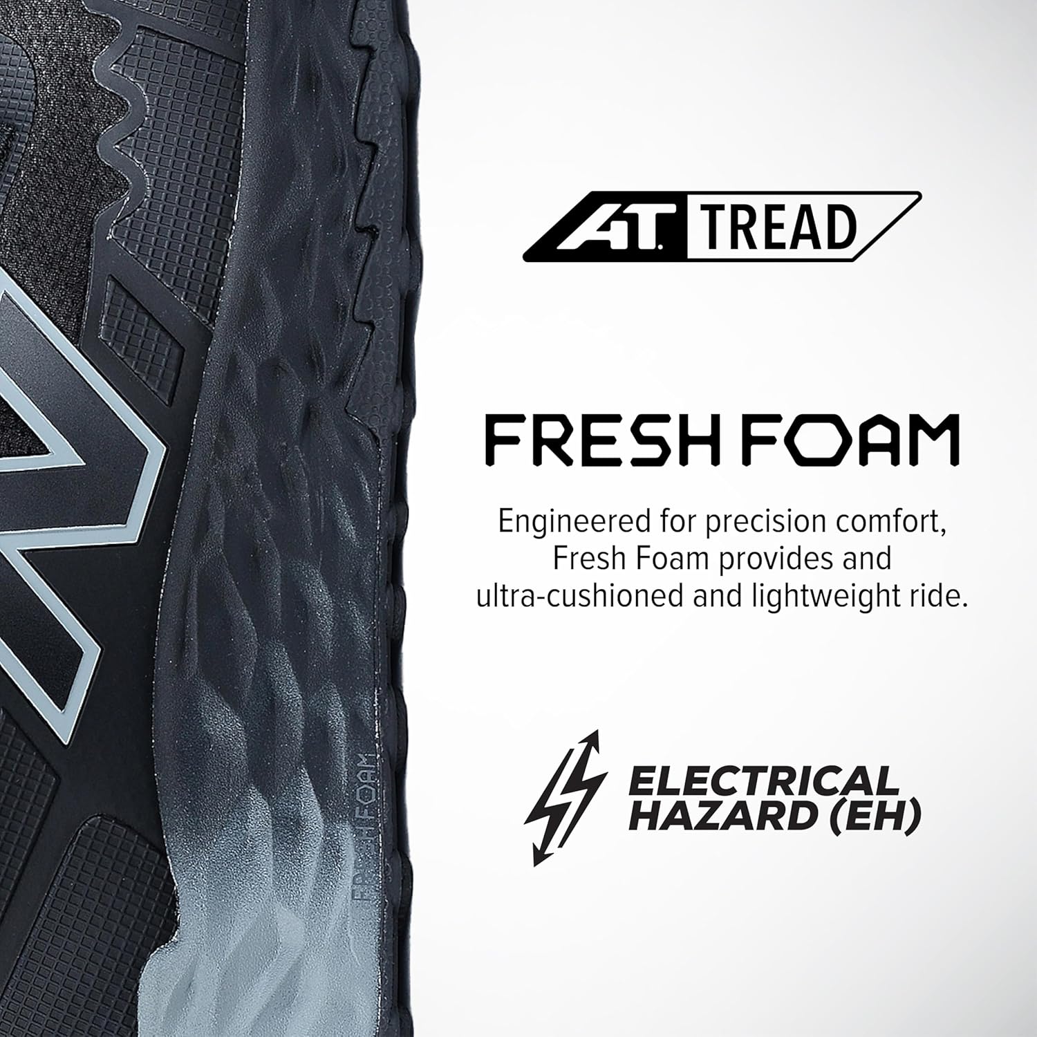 Мужские рабочие кроссовки New Balance Composite Toe Cremorne Fresh Foam, черный/серый — фото 4